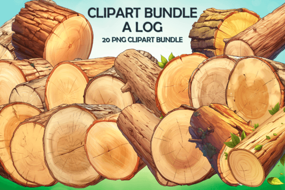A Log Watercolor Clipart Bundle 20 PNG – A Graphic Design Asset for Bloggers