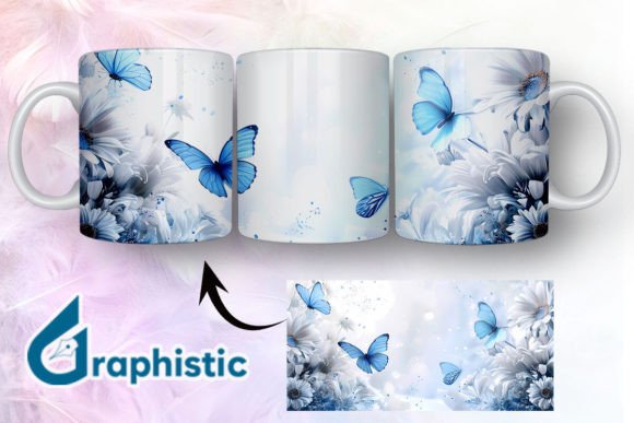 Blue Floral Butterfly Mug Wrap 05 Review