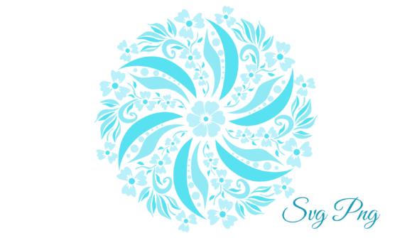 Blue Floral Pattern for Graphic Design and Illustrations