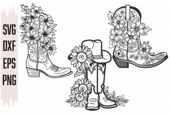 Boot Flowers, Cowboy Floral: A Graphic Design Asset for Local Branding