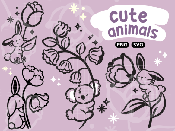 Cute Animal Floral SVG Design for Crafting and Graphics