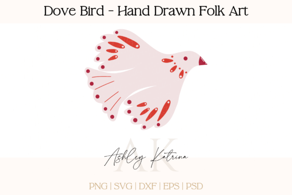 Dove Bird - Hand Drawn Folk Art for Illustrations and Graphics