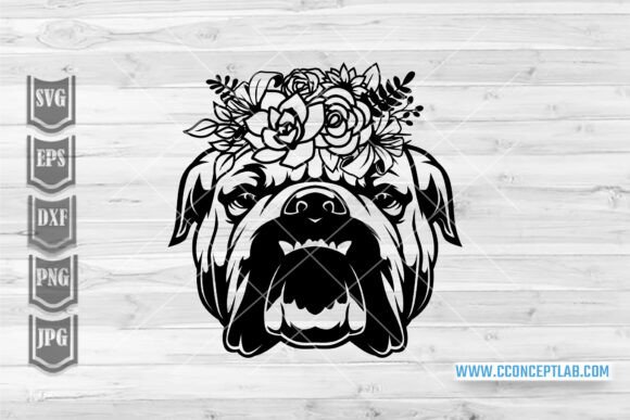 Floral Bulldog Svg - A Versatile Graphic Design Asset for Handmade Creations