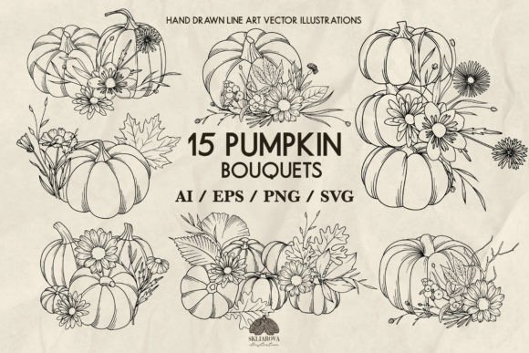 Floral Pumpkins Svg Png Eps for Crafting and Design