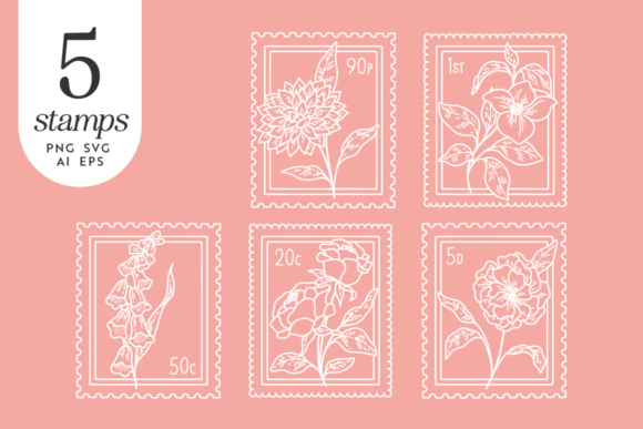 Floral Stamp Vectors for Local Business Branding
