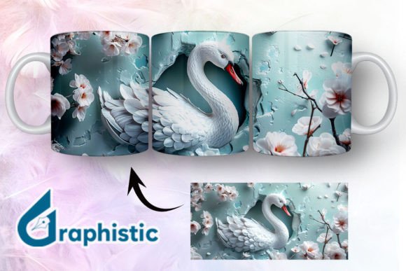 Floral Swan Break Through Mug Wrap 04 Review