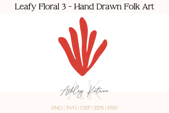 Leafy Floral 3 - Hand Drawn Folk Art for Illustrations and Graphics