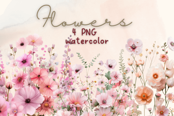 Pink Blossoms Flowers Watercolor Floral Review