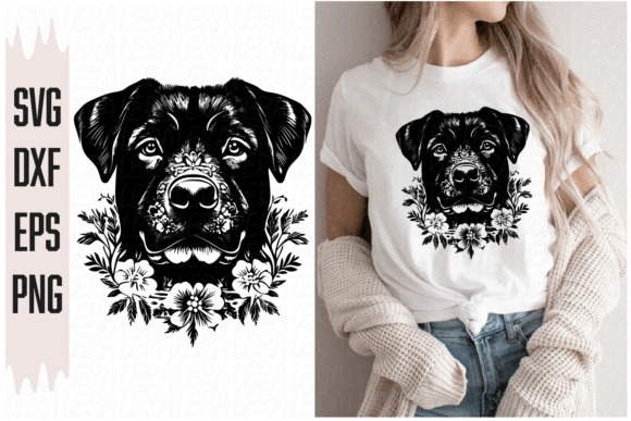 Rottweiler Dog Floral Embroidery Design Review