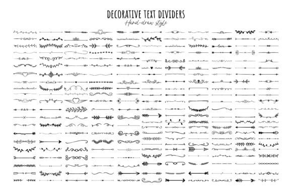Various Decorative Text Dividers Set for Graphics and Illustrations