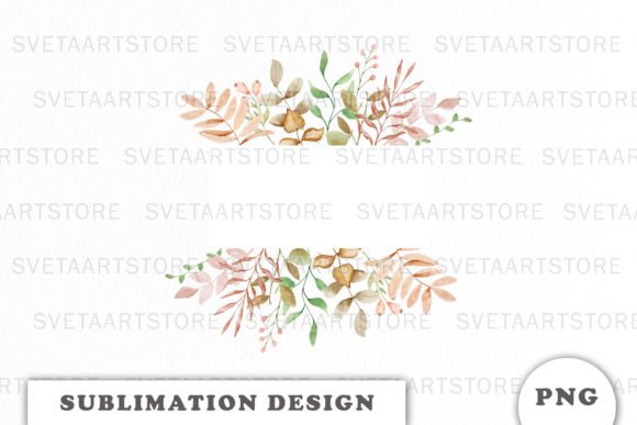 Watercolor Autumn Floral Frame Graphics for Handmade Creations